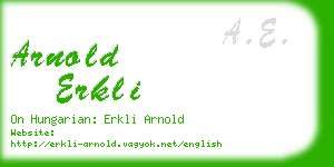 arnold erkli business card